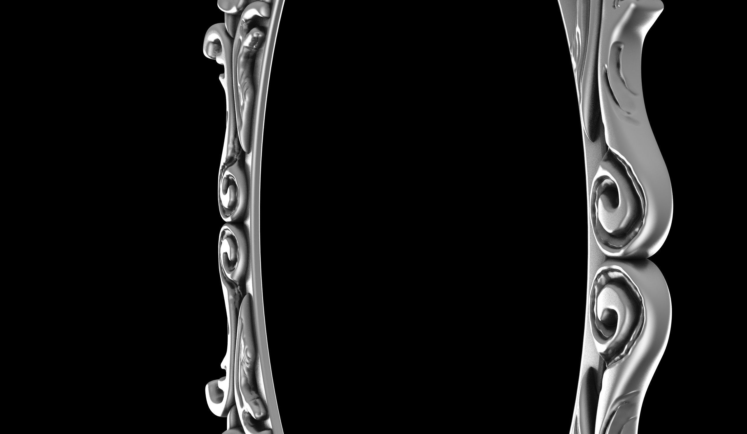 Hand Carved Wood Frame 3D print model_7