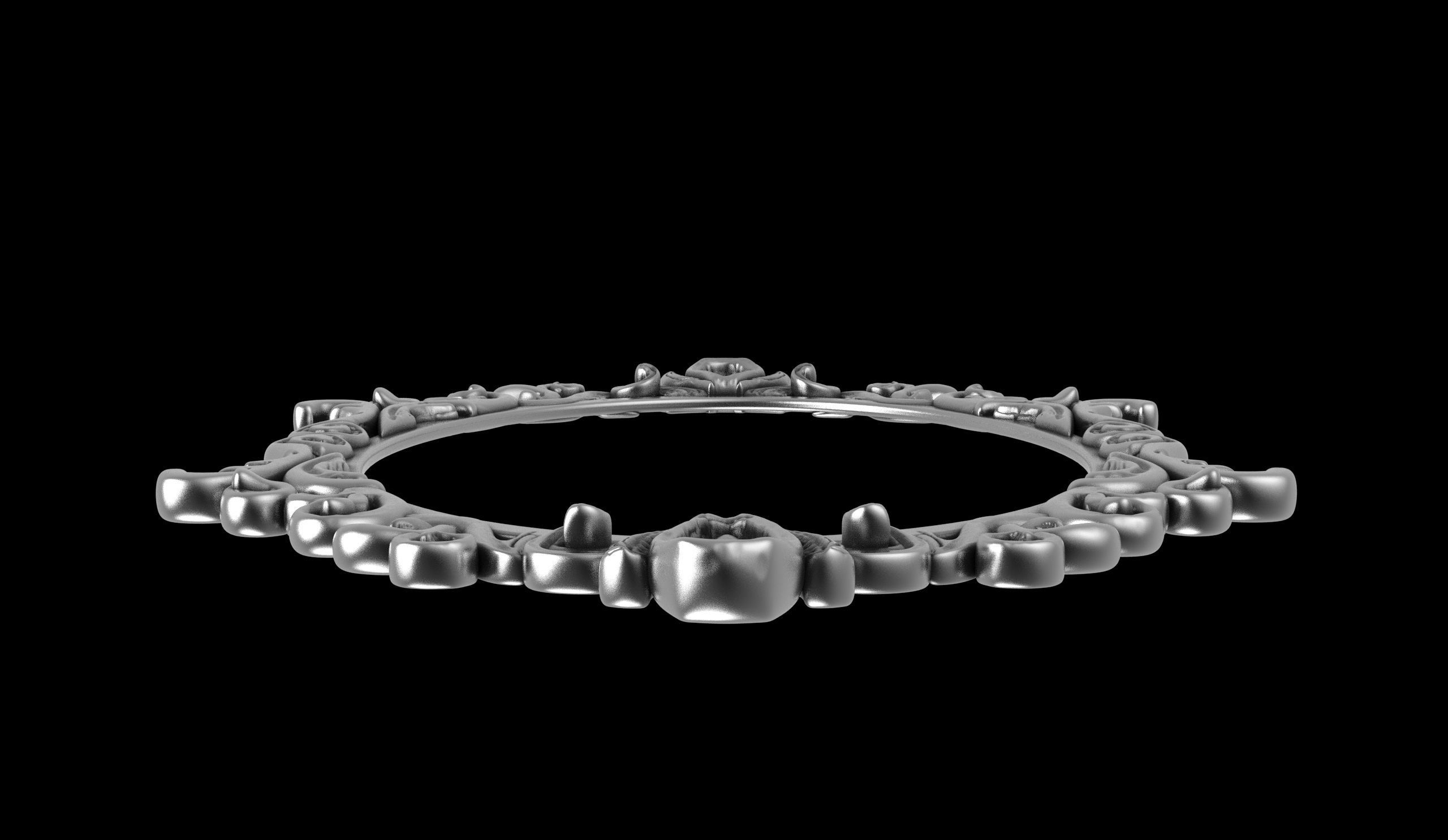 Hand Carved Wood Frame 3D print model_3