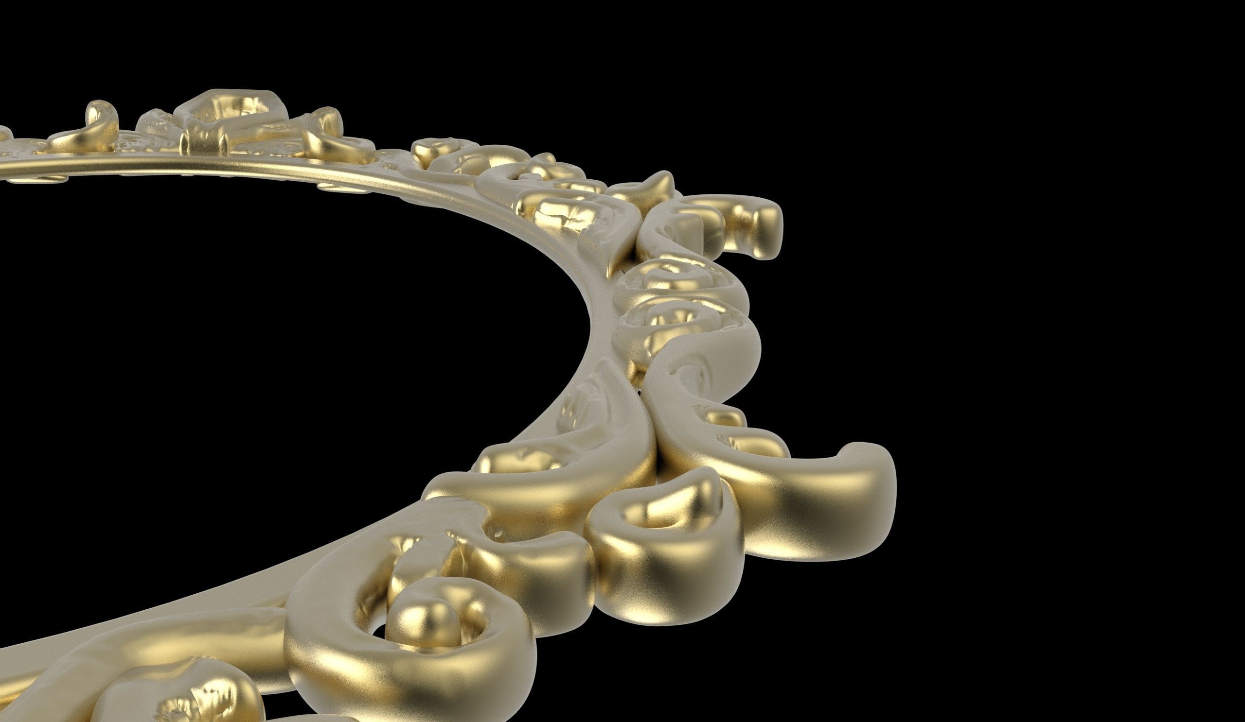 Hand Carved Wood Frame 3D print model_2