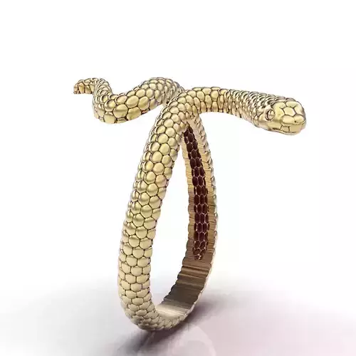 Snake ring silver gold jewelry printable 3D model