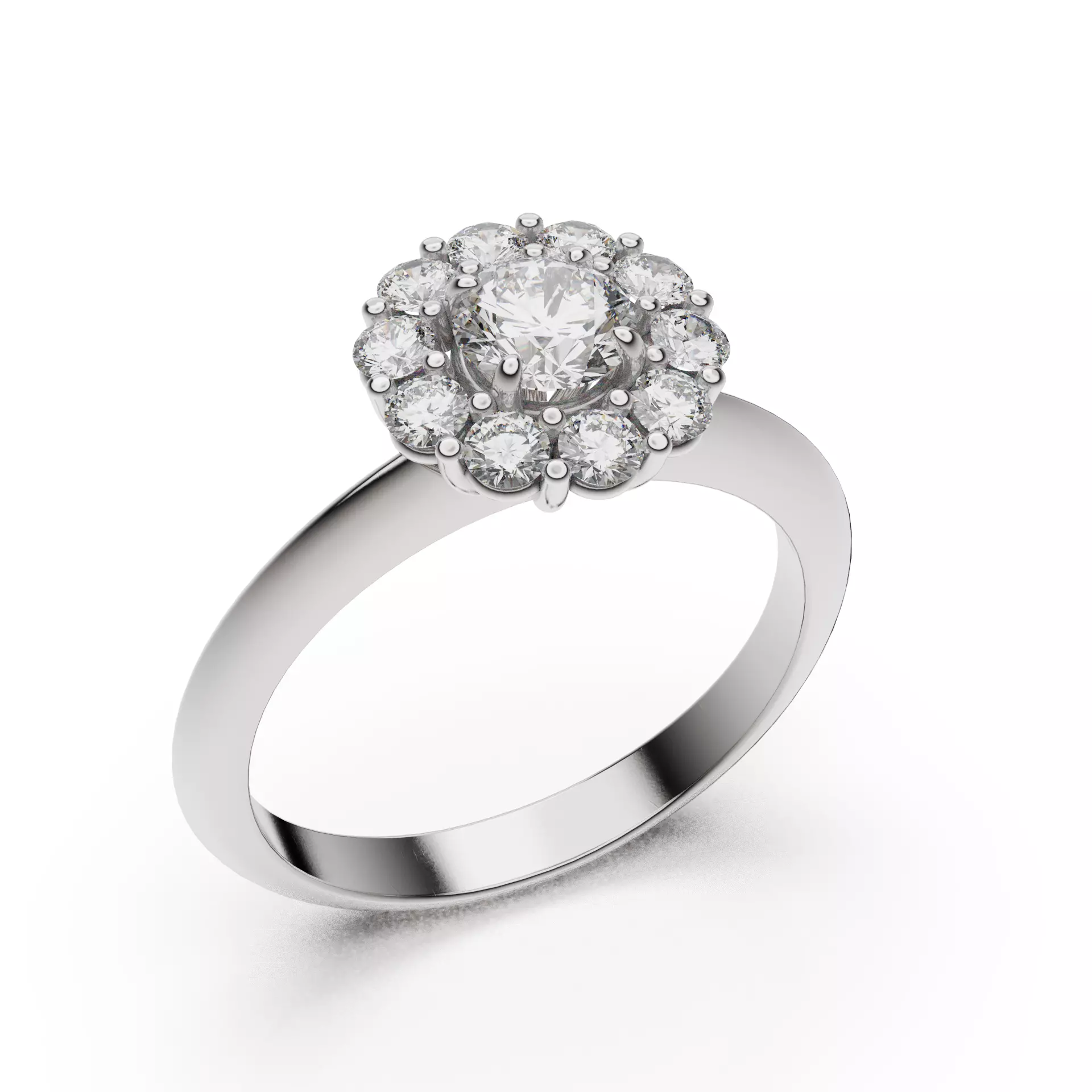 Cluster ring solitaire 2023-005 3D print model