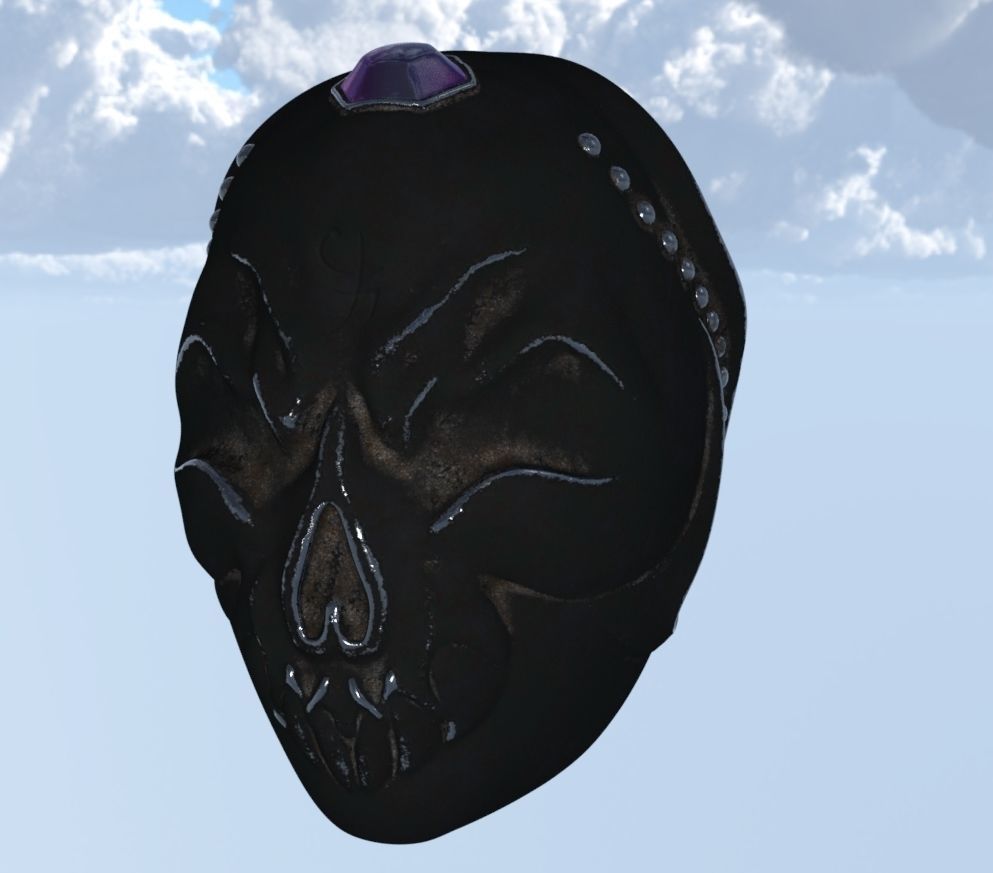 helmet skull  3D model_3