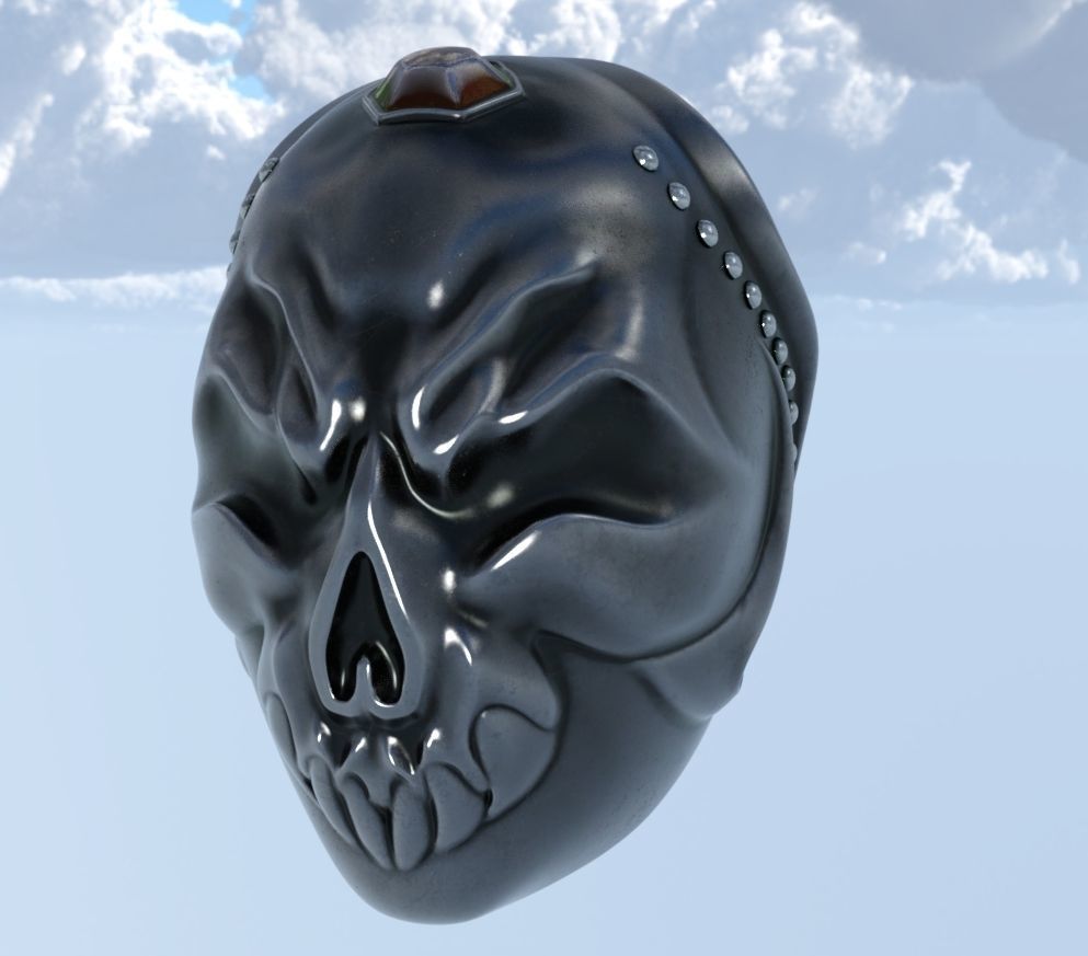 helmet skull  3D model_5