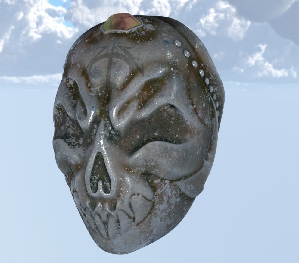 helmet skull  3D model_4