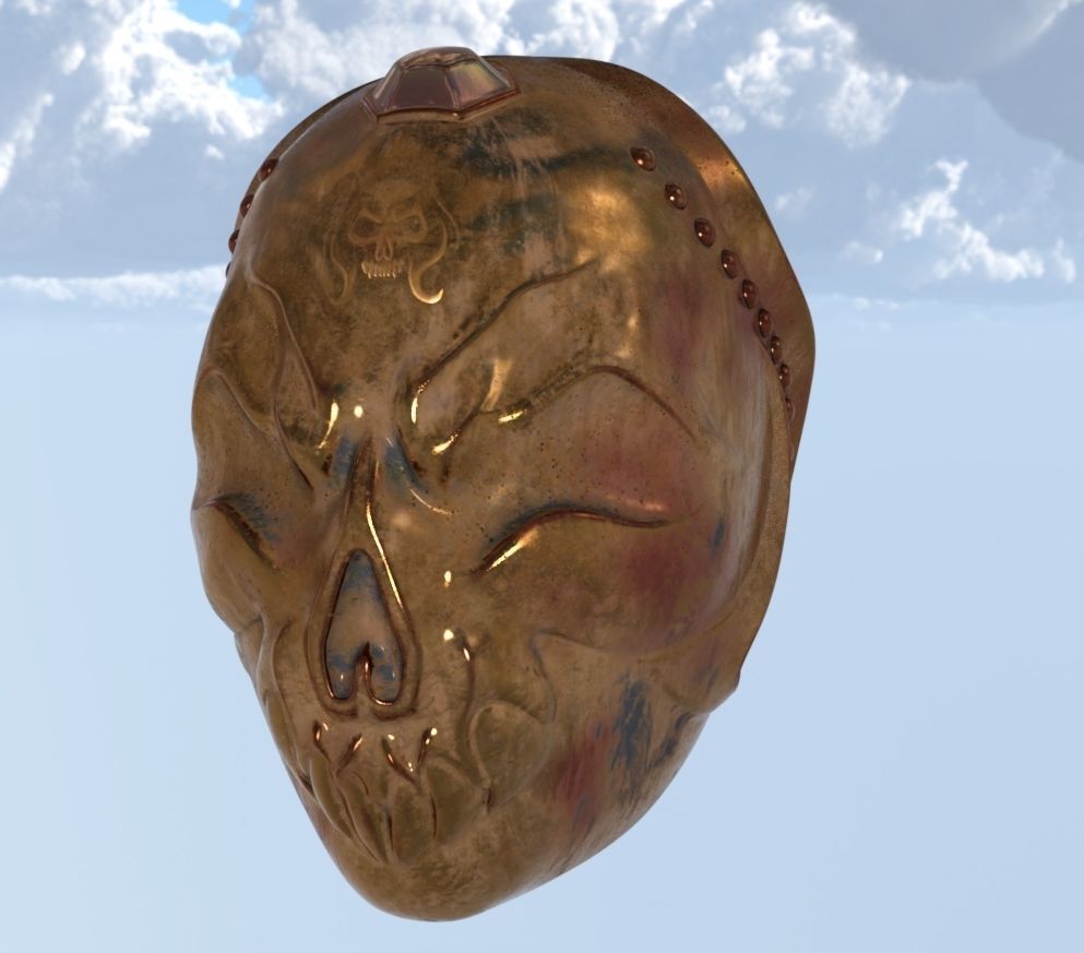 helmet skull  3D model_2