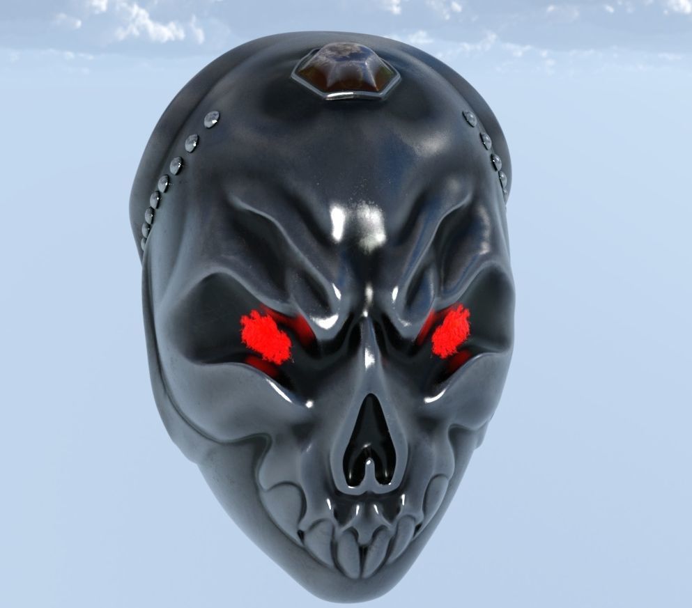 helmet skull  3D model_1