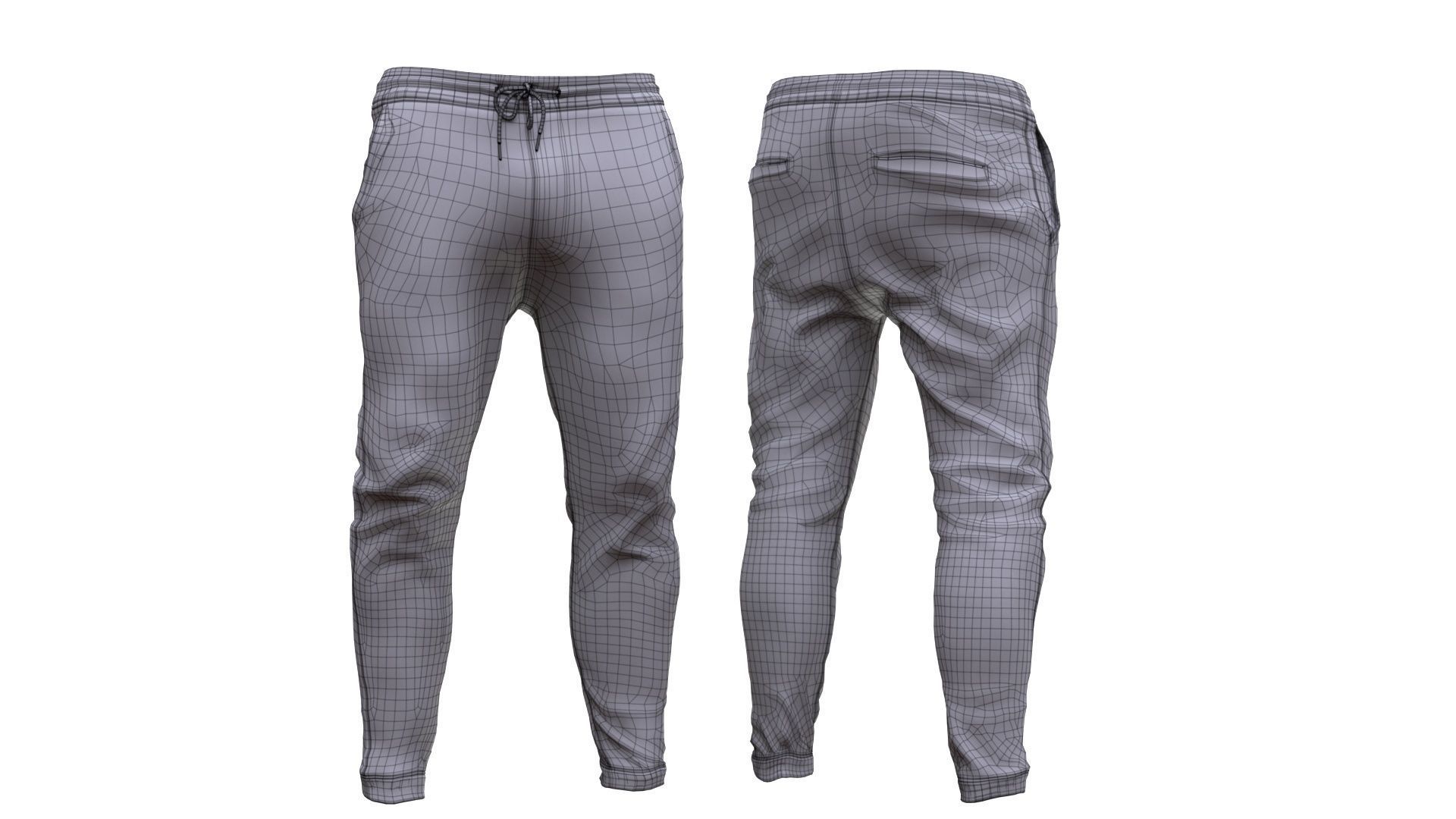 Mens Jeans 2 Low-poly 3D model_5