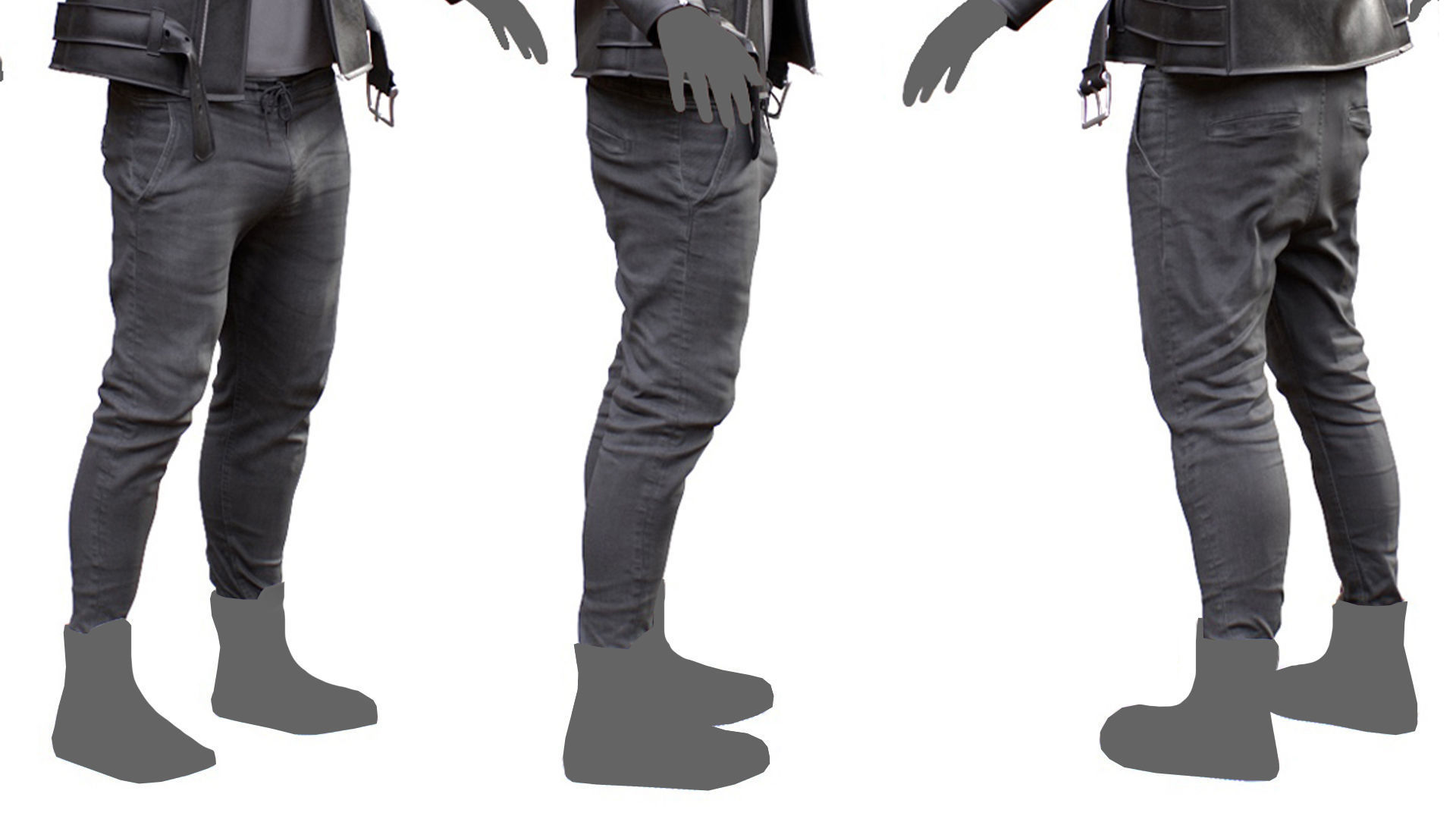 Mens Jeans 2 Low-poly 3D model_2