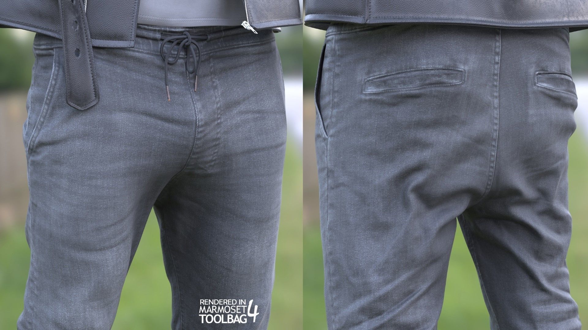 Mens Jeans 2 Low-poly 3D model_3