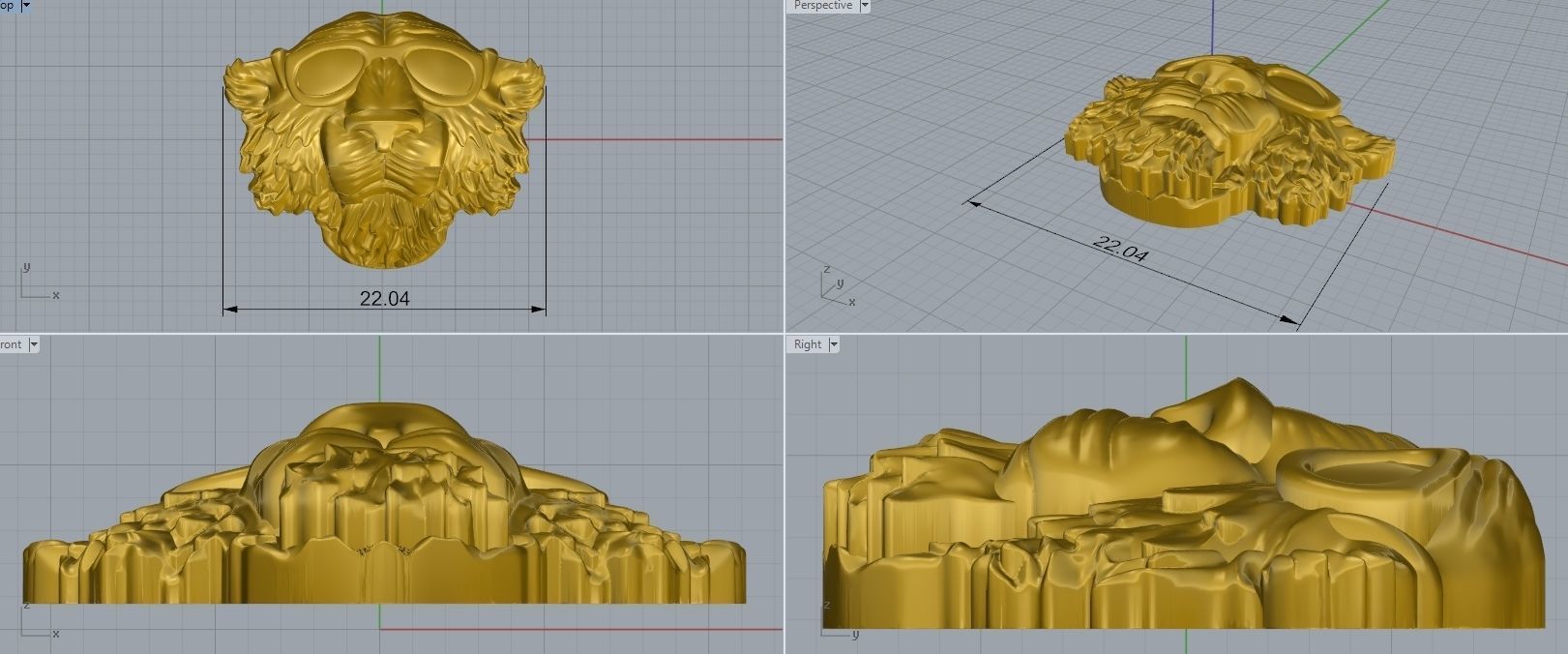 magerit tiger with glasses  3D print model_3