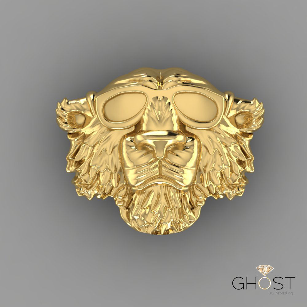 magerit tiger with glasses  3D print model_2