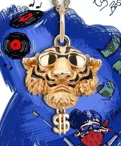 magerit tiger with glasses  3D print model