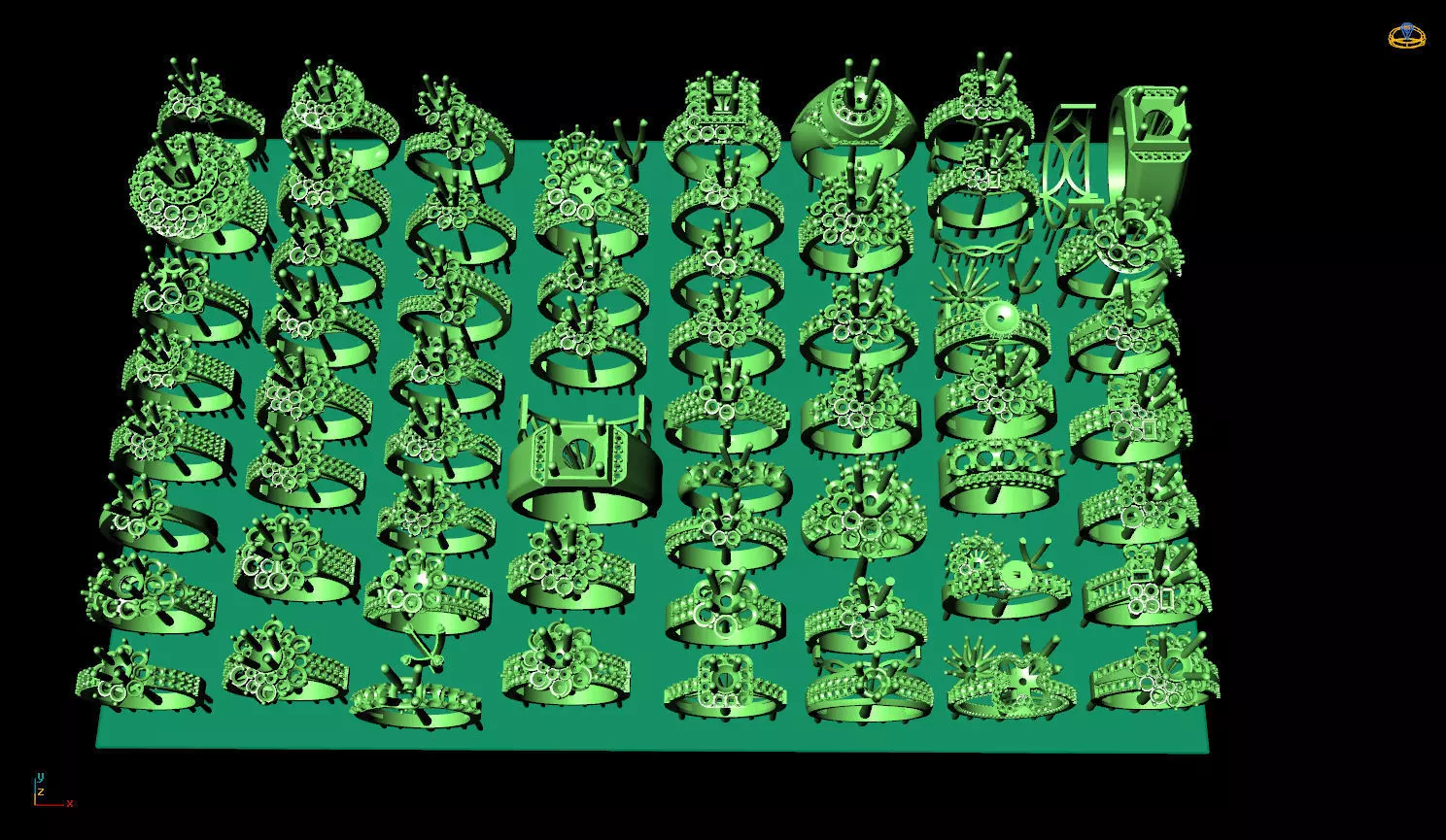 RINGS DIAMOND 3D print model_0