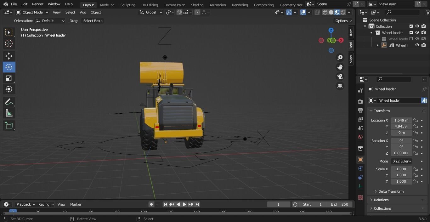 MID POLY WHWWL LOADER 3D model_2