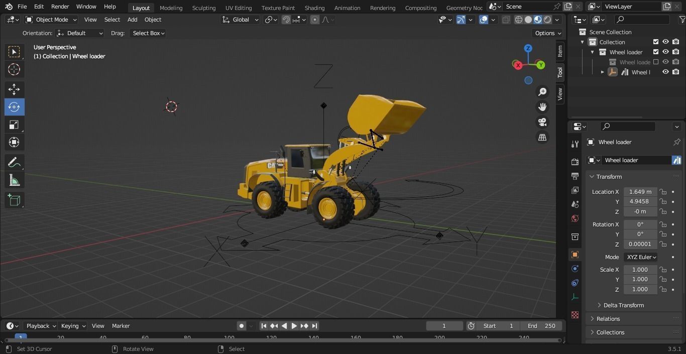 MID POLY WHWWL LOADER 3D model_3