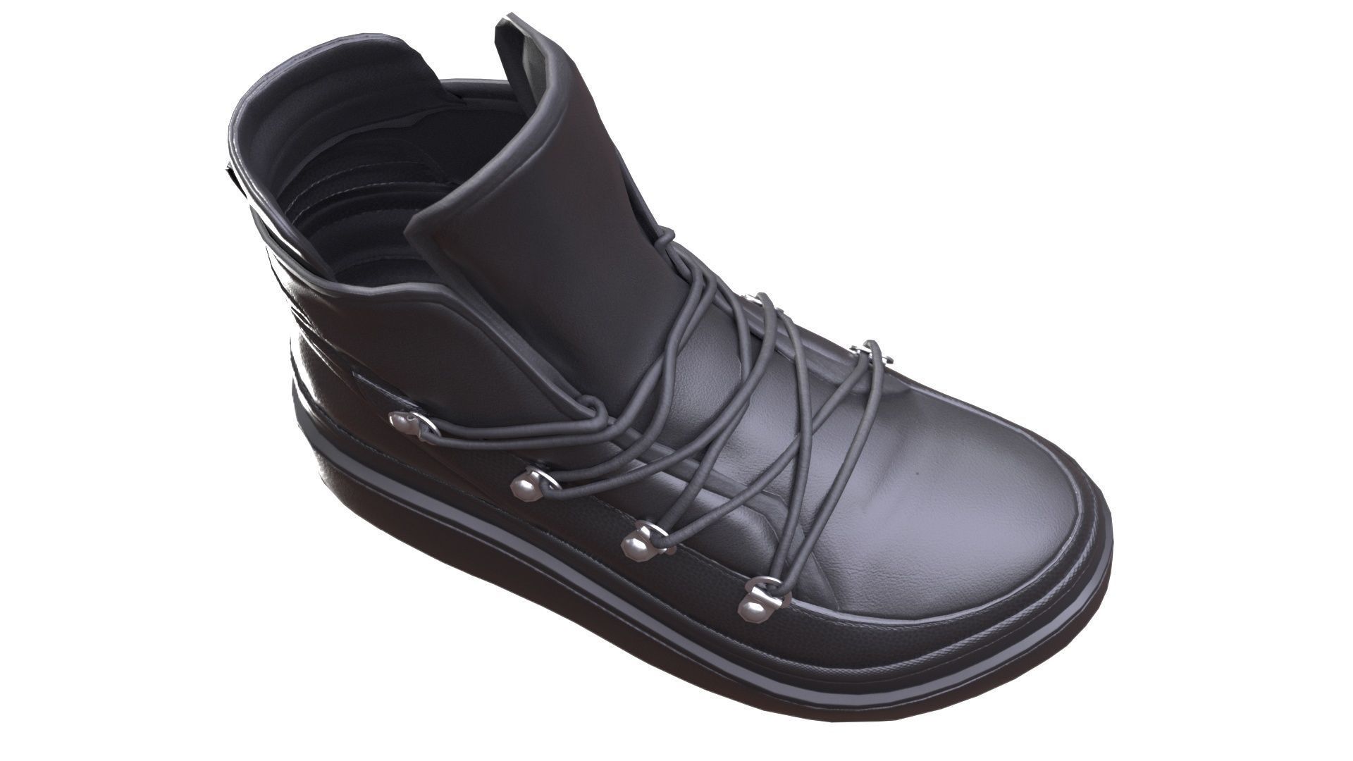 Boots Low-poly 3D model_9