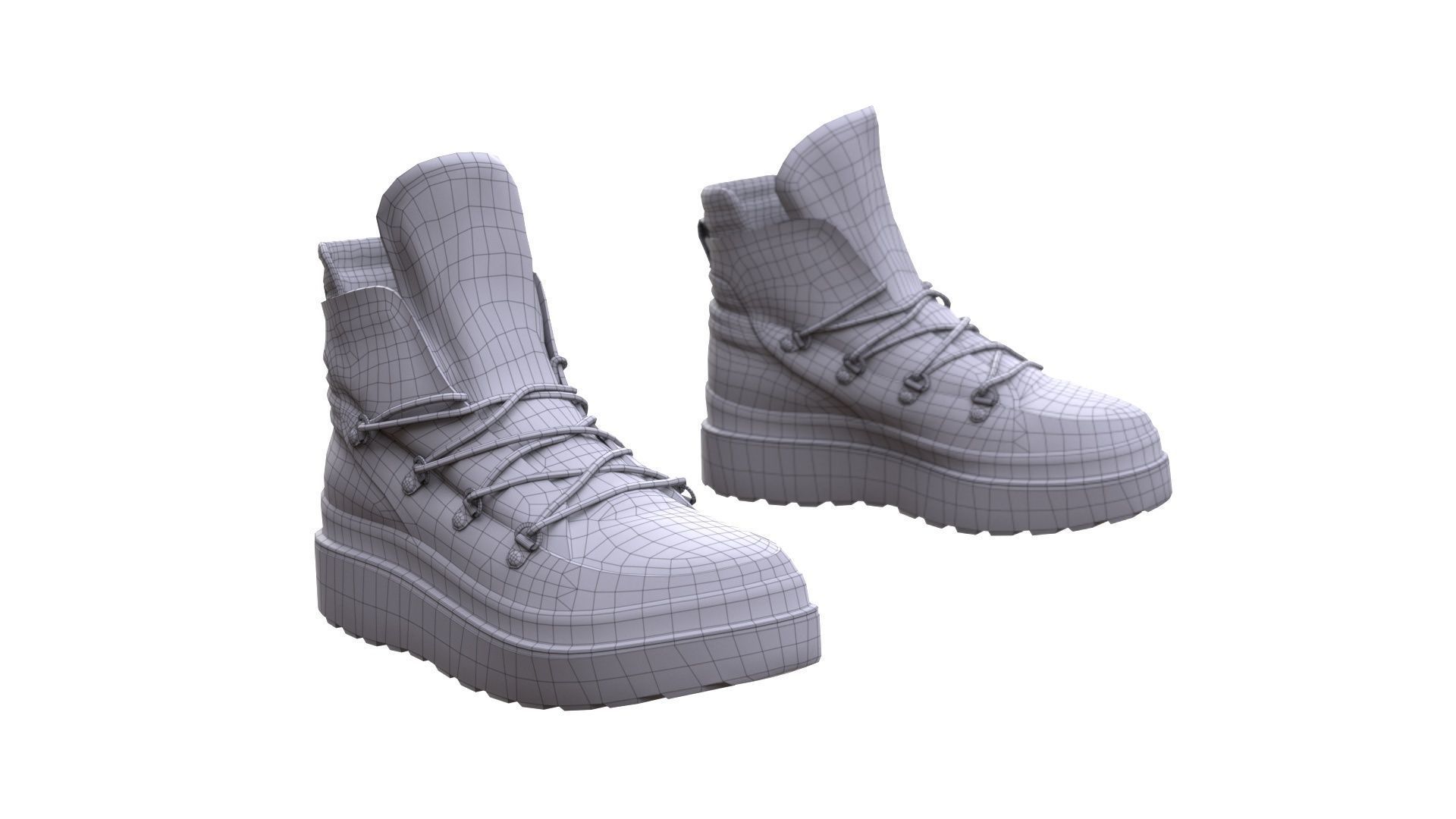 Boots Low-poly 3D model_4