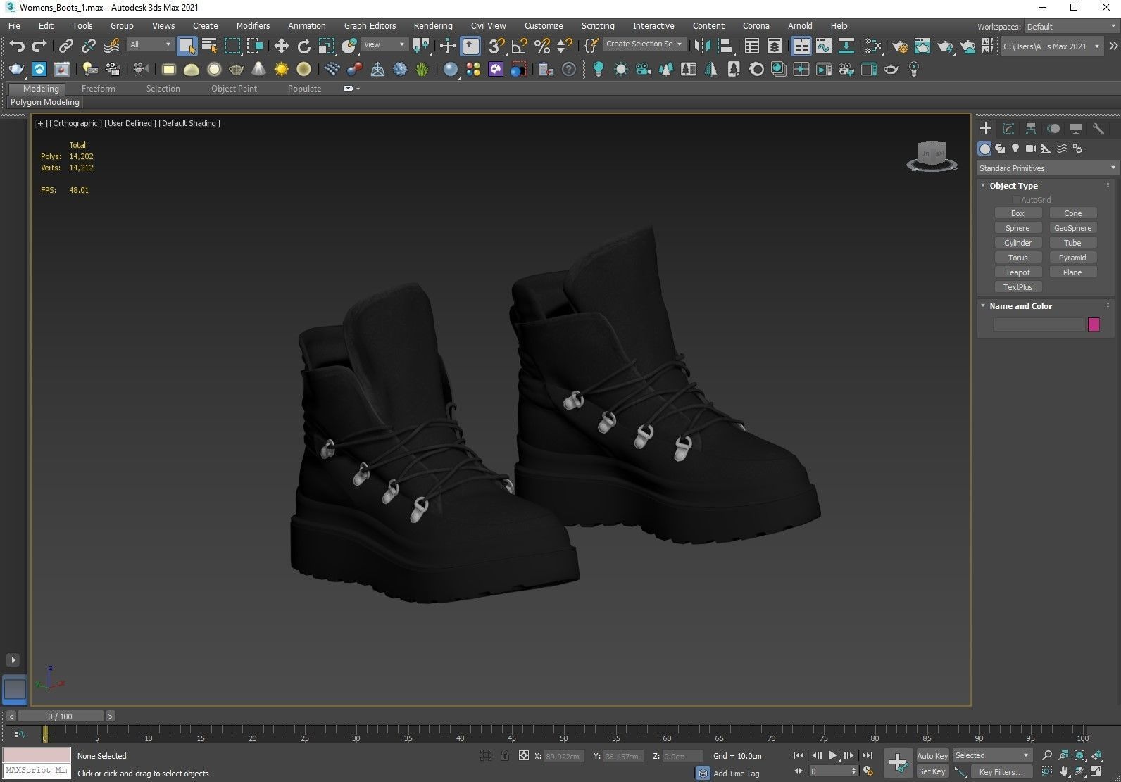 Boots Low-poly 3D model_3