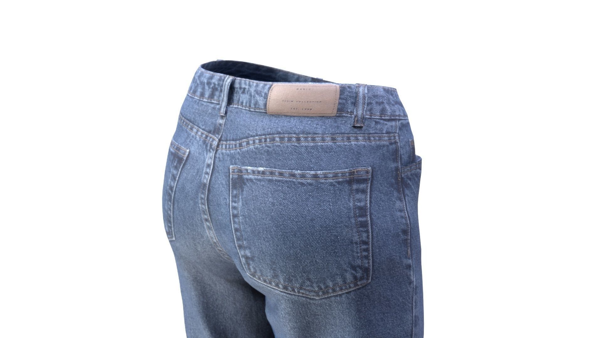 Female Jeans 1 Low-poly 3D model_13