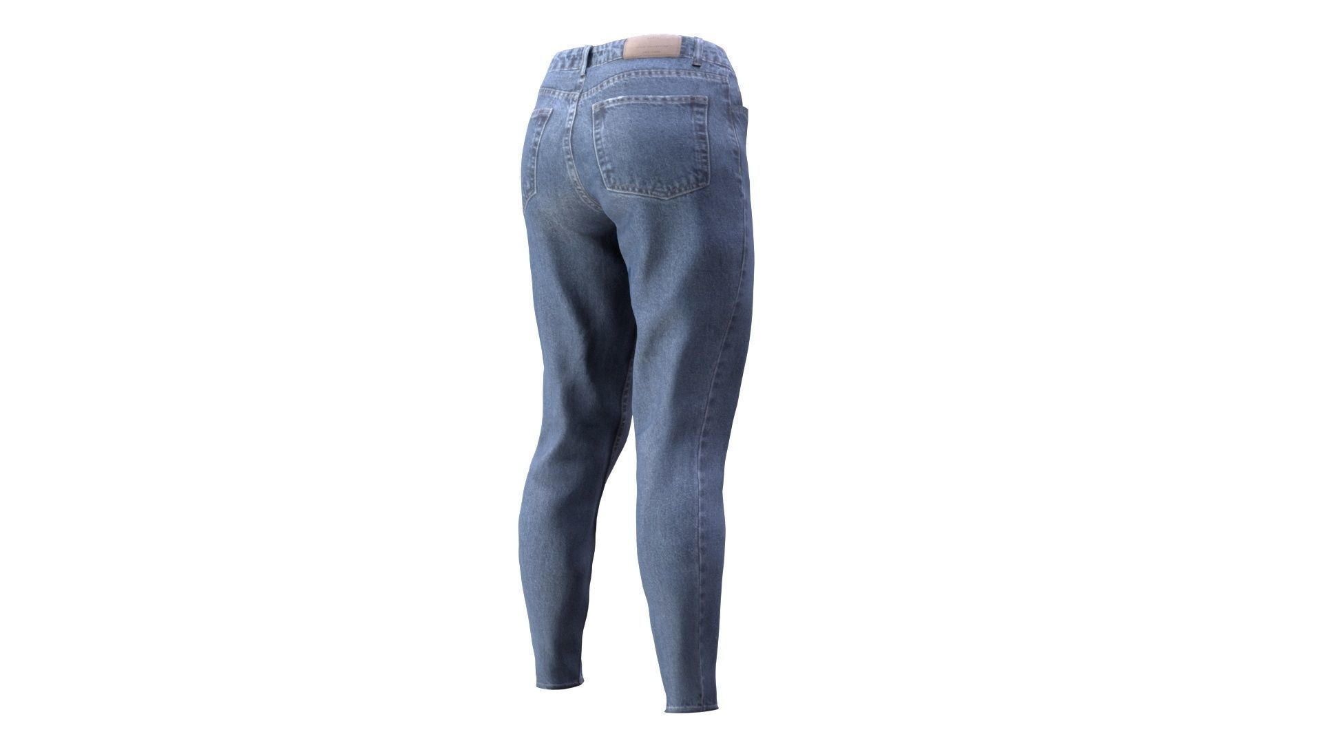 Female Jeans 1 Low-poly 3D model_7