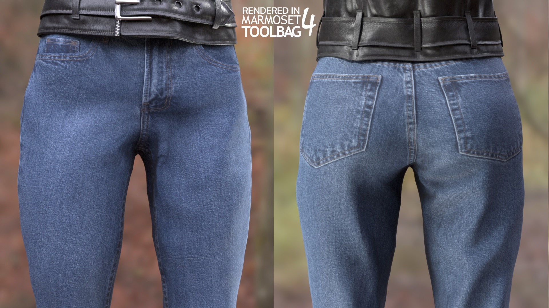 Female Jeans 1 Low-poly 3D model_2