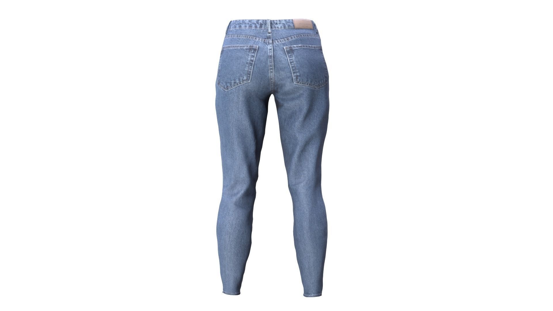 Female Jeans 1 Low-poly 3D model_10