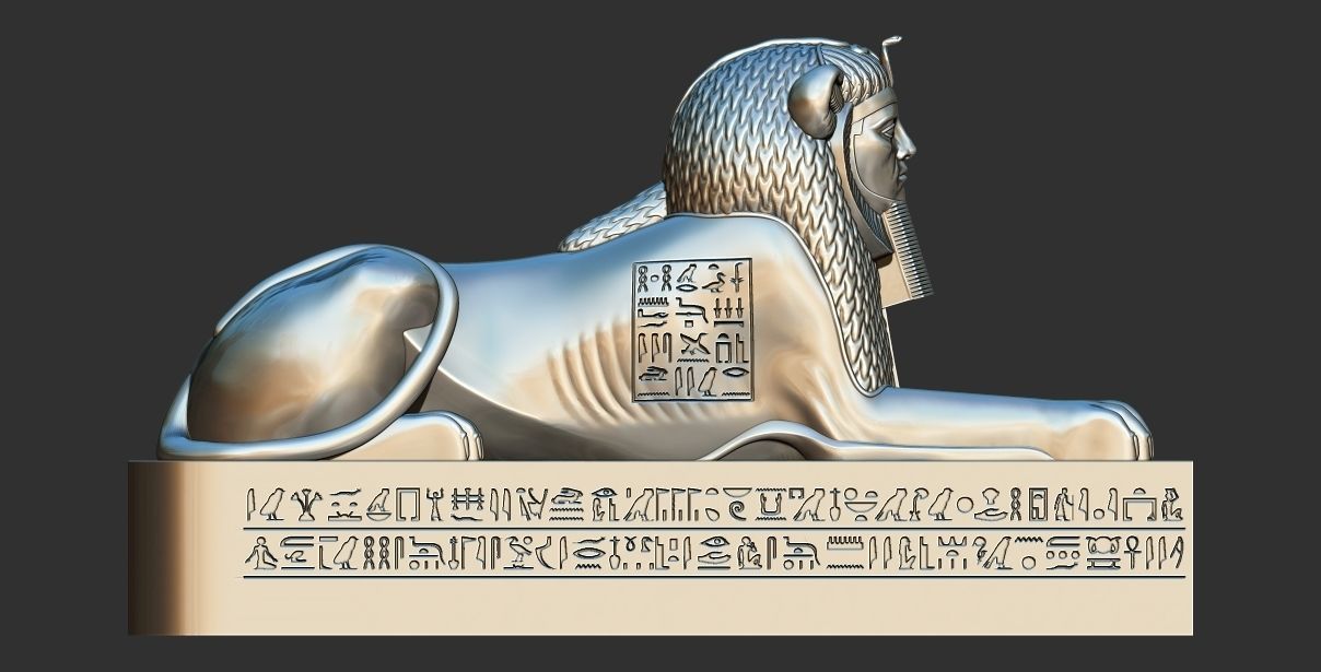 Sphinx of Amenemhat III statue 3d printable model 3D print model_2