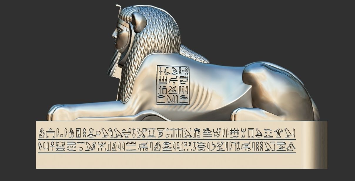 Sphinx of Amenemhat III statue 3d printable model 3D print model_4