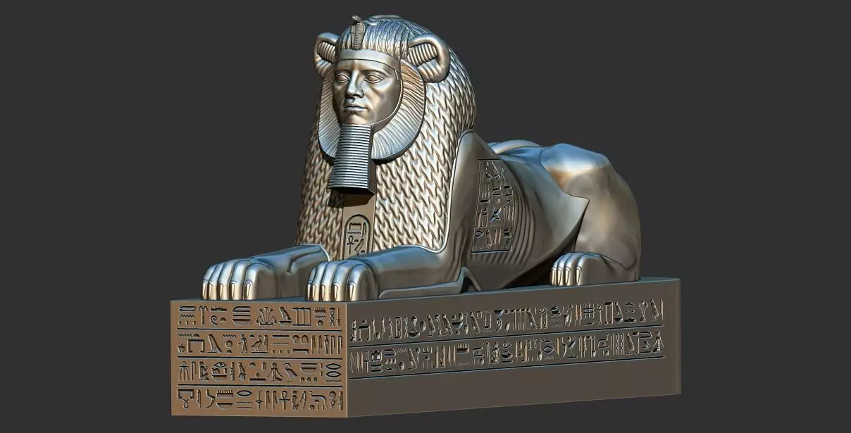 Sphinx of Amenemhat III statue 3d printable model 3D print model_0