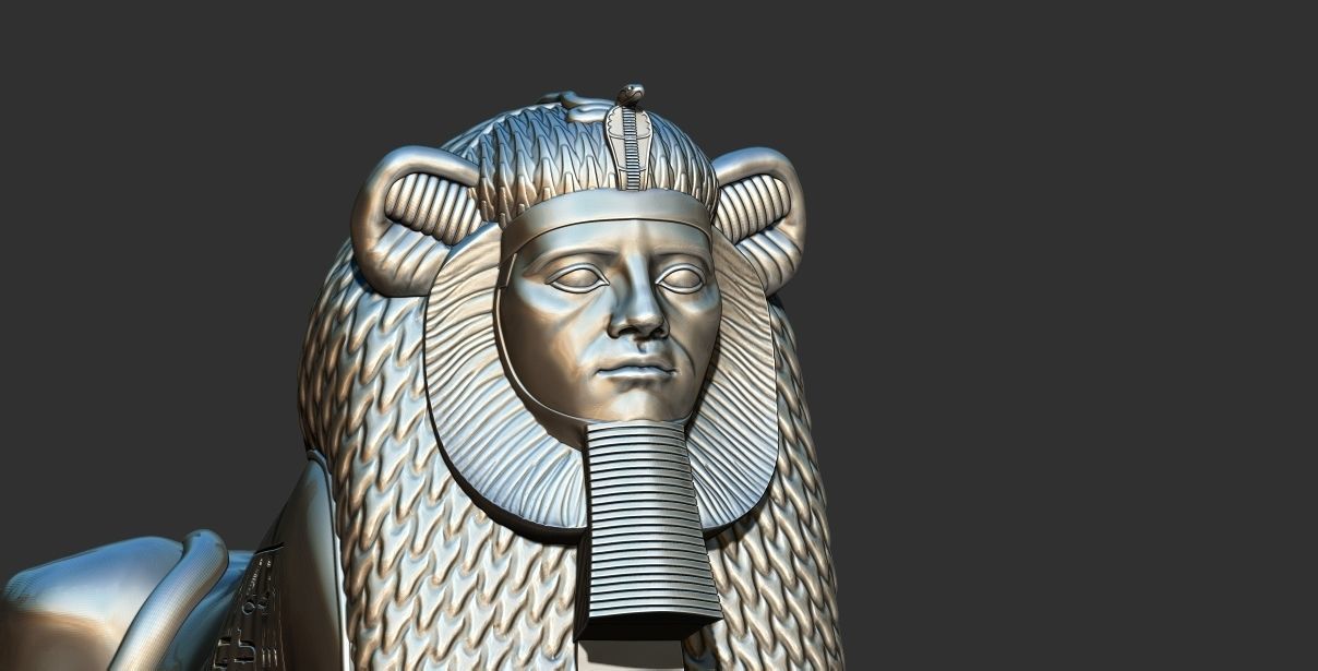 Sphinx of Amenemhat III statue 3d printable model 3D print model_3