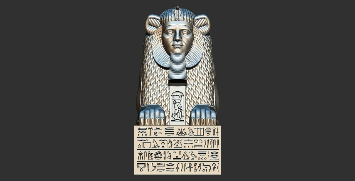 Sphinx of Amenemhat III statue 3d printable model 3D print model_1