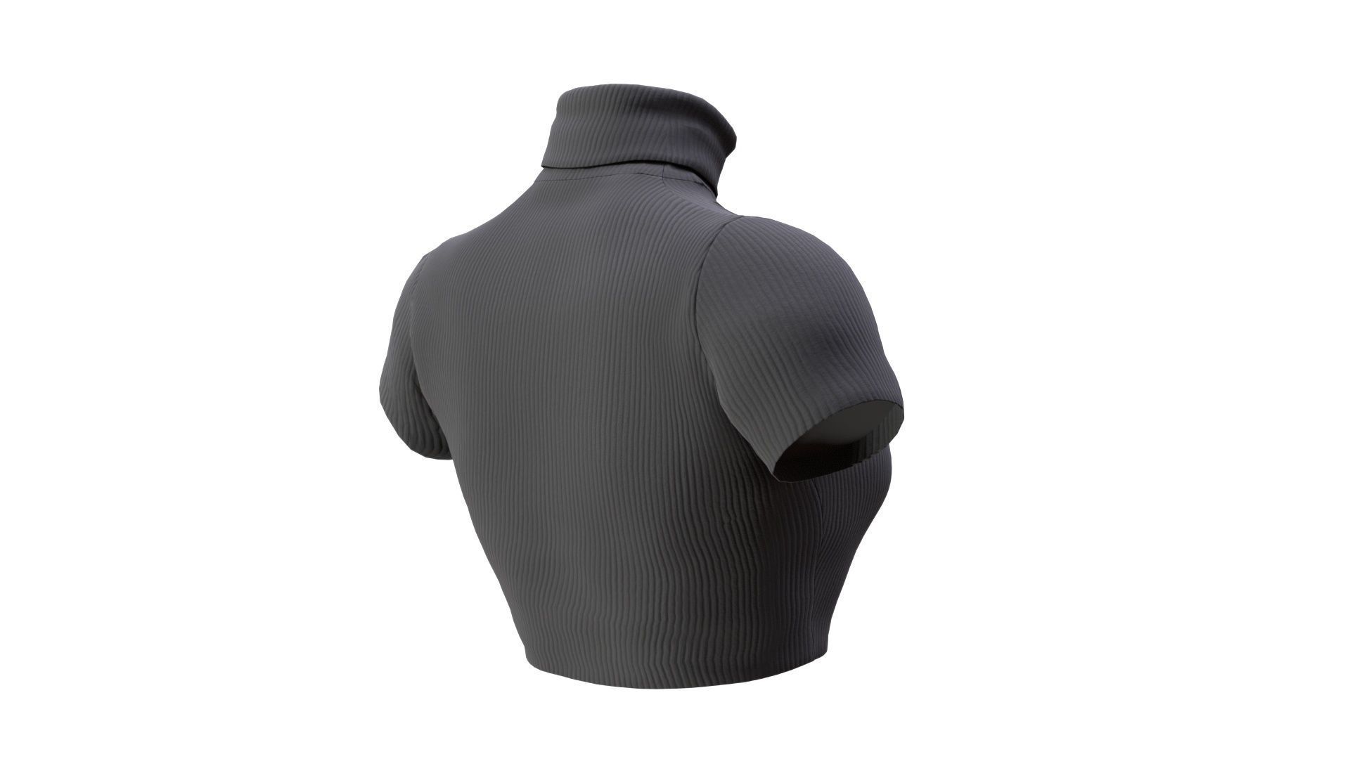 Female Tshirt Low-poly 3D model_5