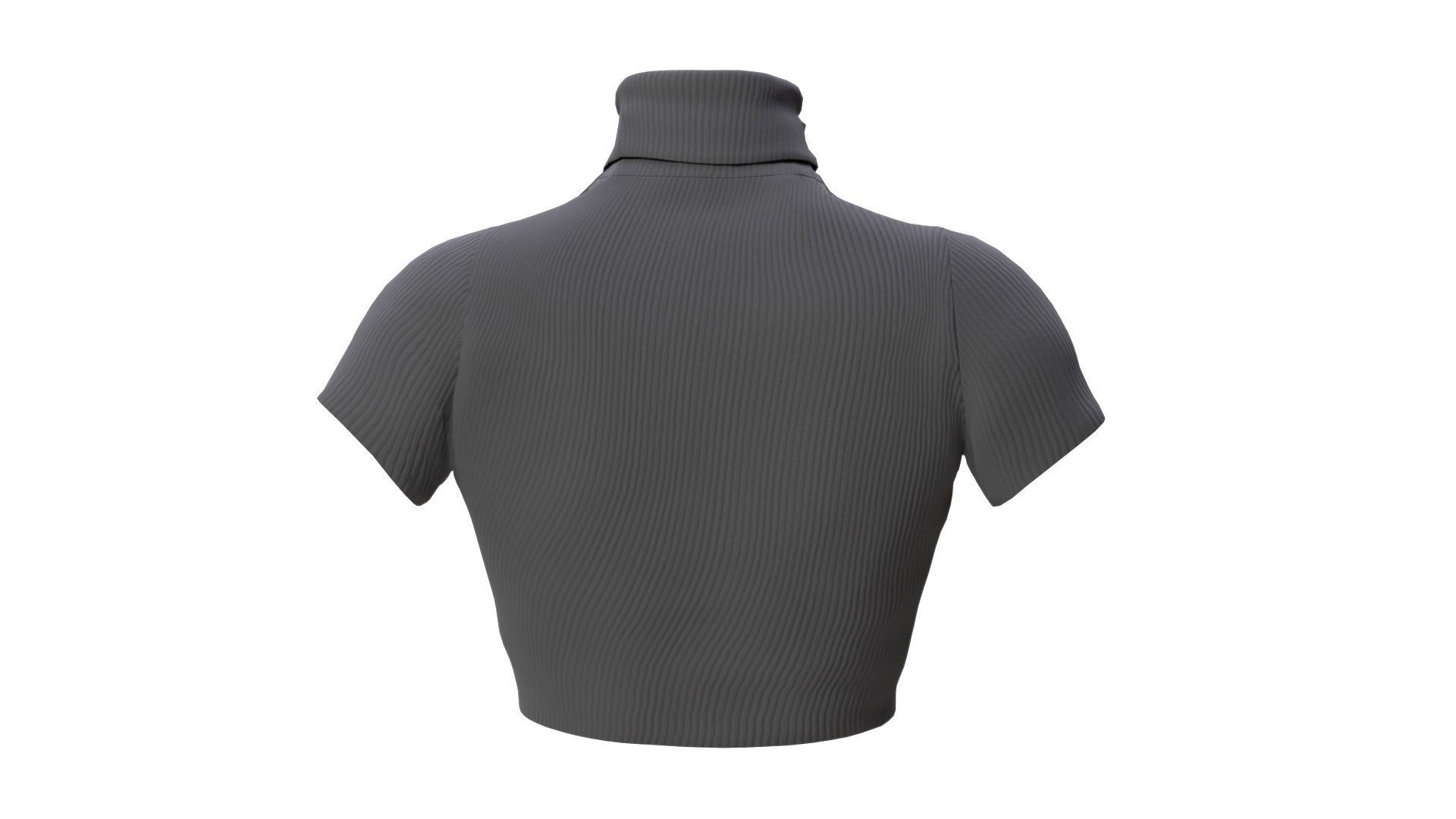 Female Tshirt Low-poly 3D model_8