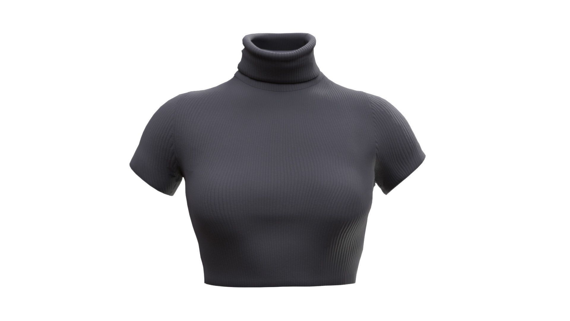 Female Tshirt Low-poly 3D model_6