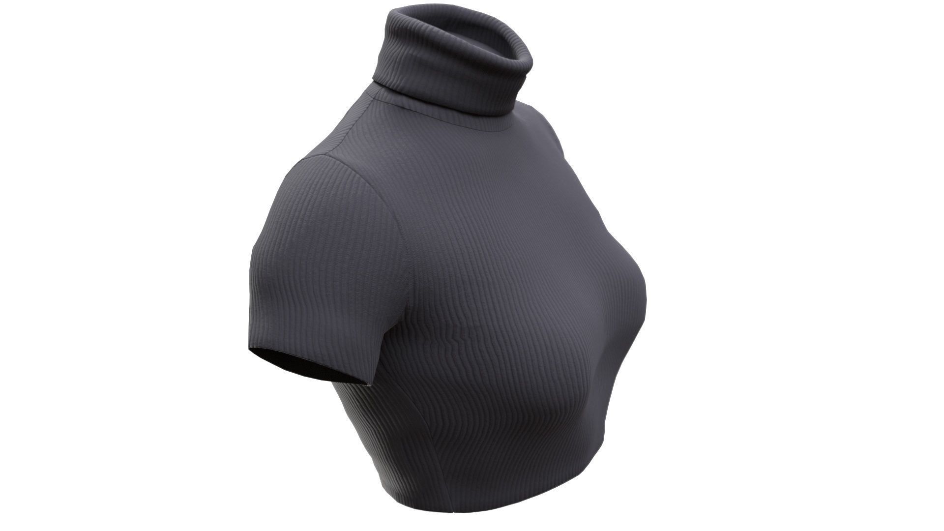 Female Tshirt Low-poly 3D model_7