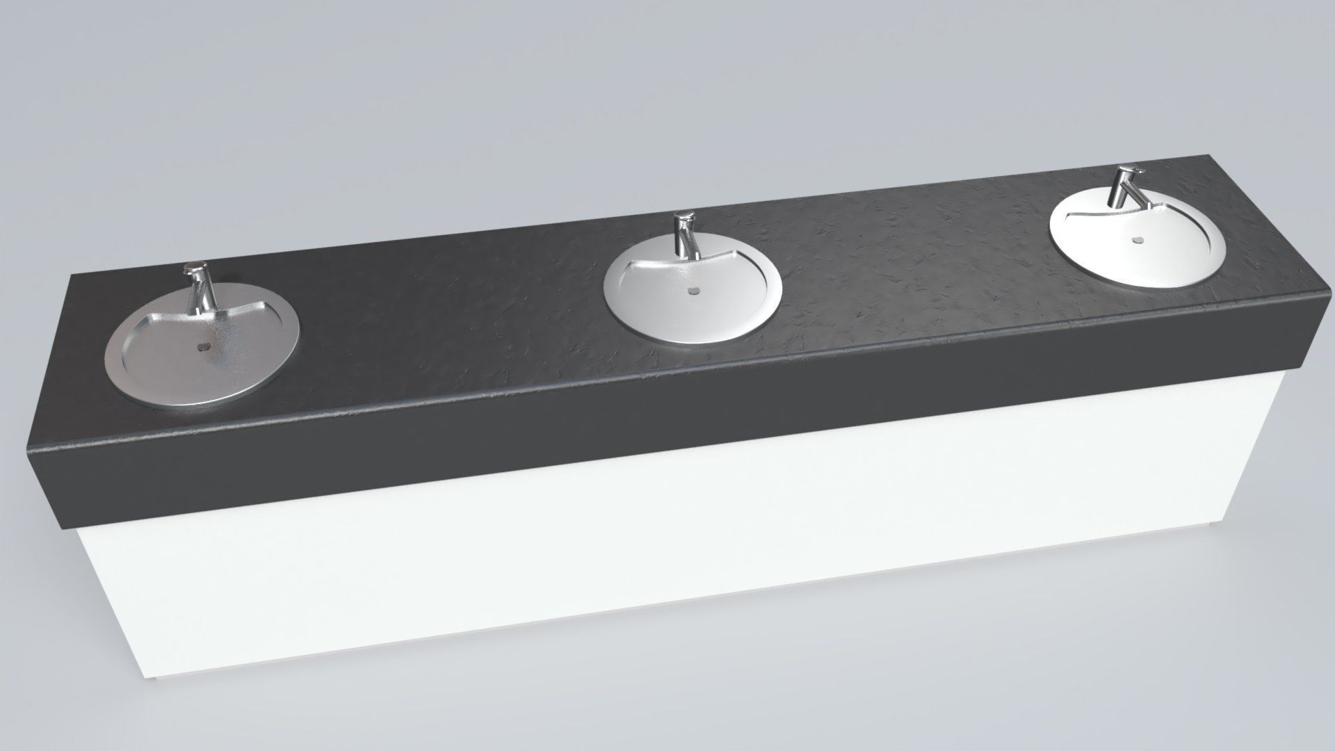Modern Vanity Unit with Washroom Sinks 3D model | CGTrader