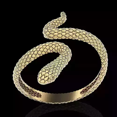 Snake ring silver gold jewelry printable 3D model