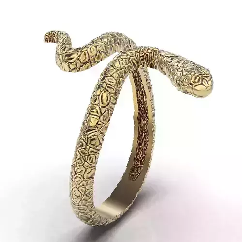 Snake ring silver gold jewelry printable 3D model