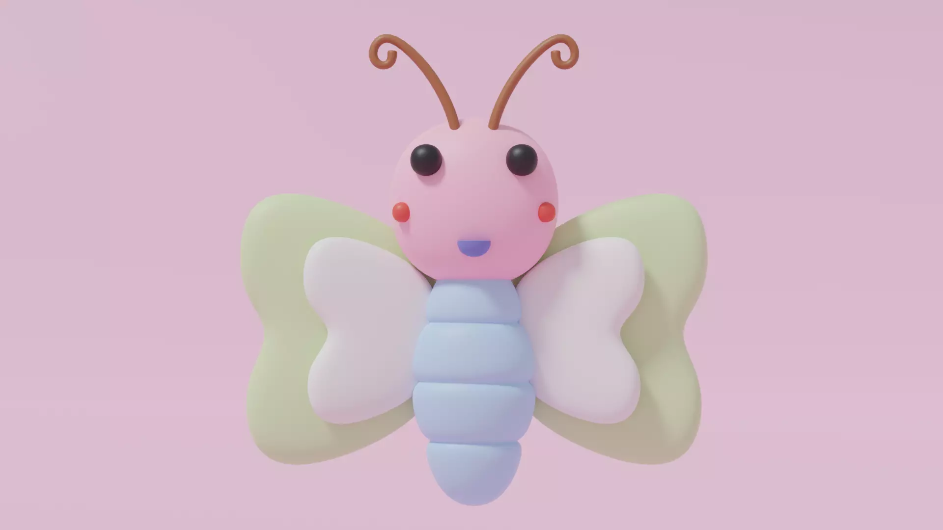 Cartoon Cute Butterfly 3 3D model