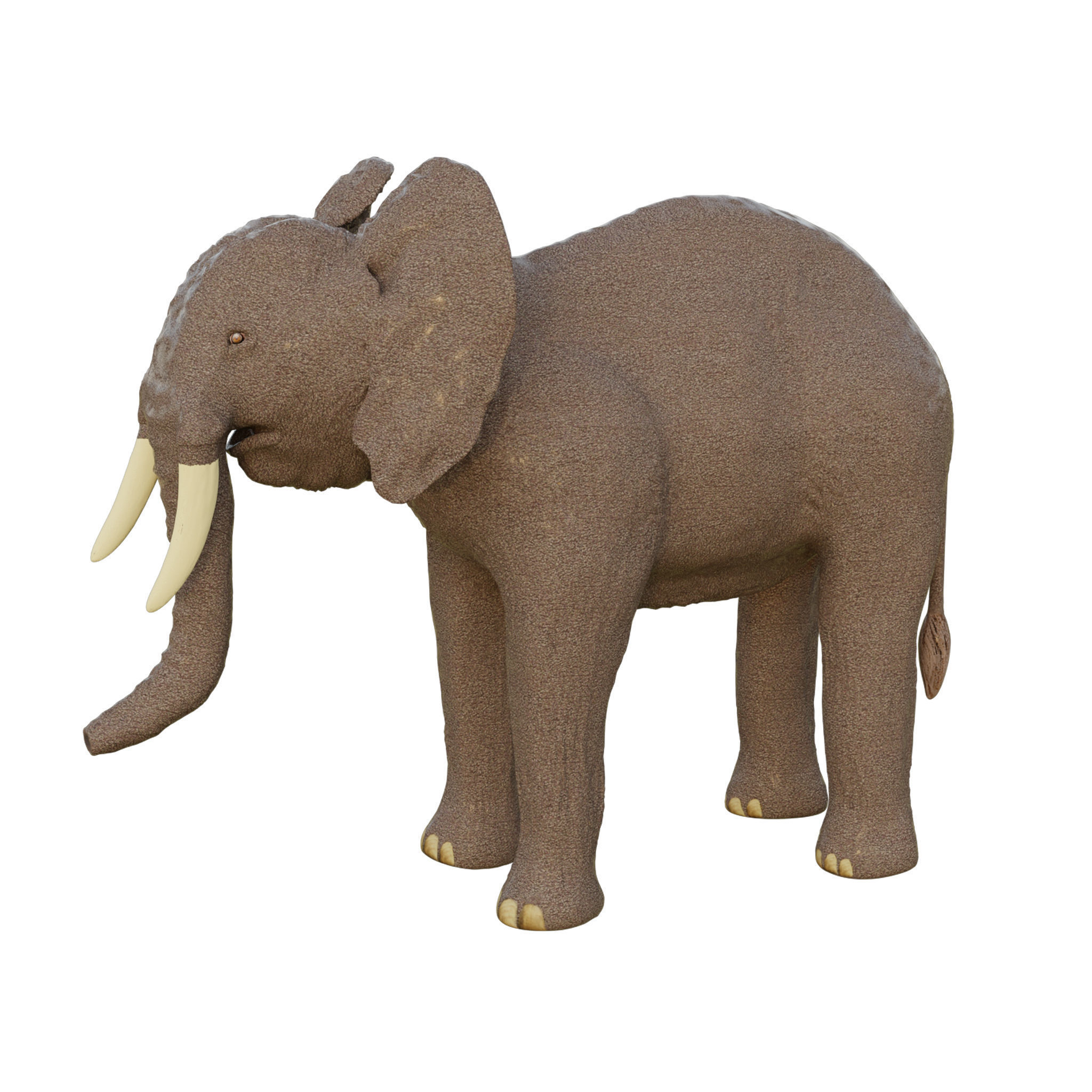  Elephant African PBR texture 3D model_1