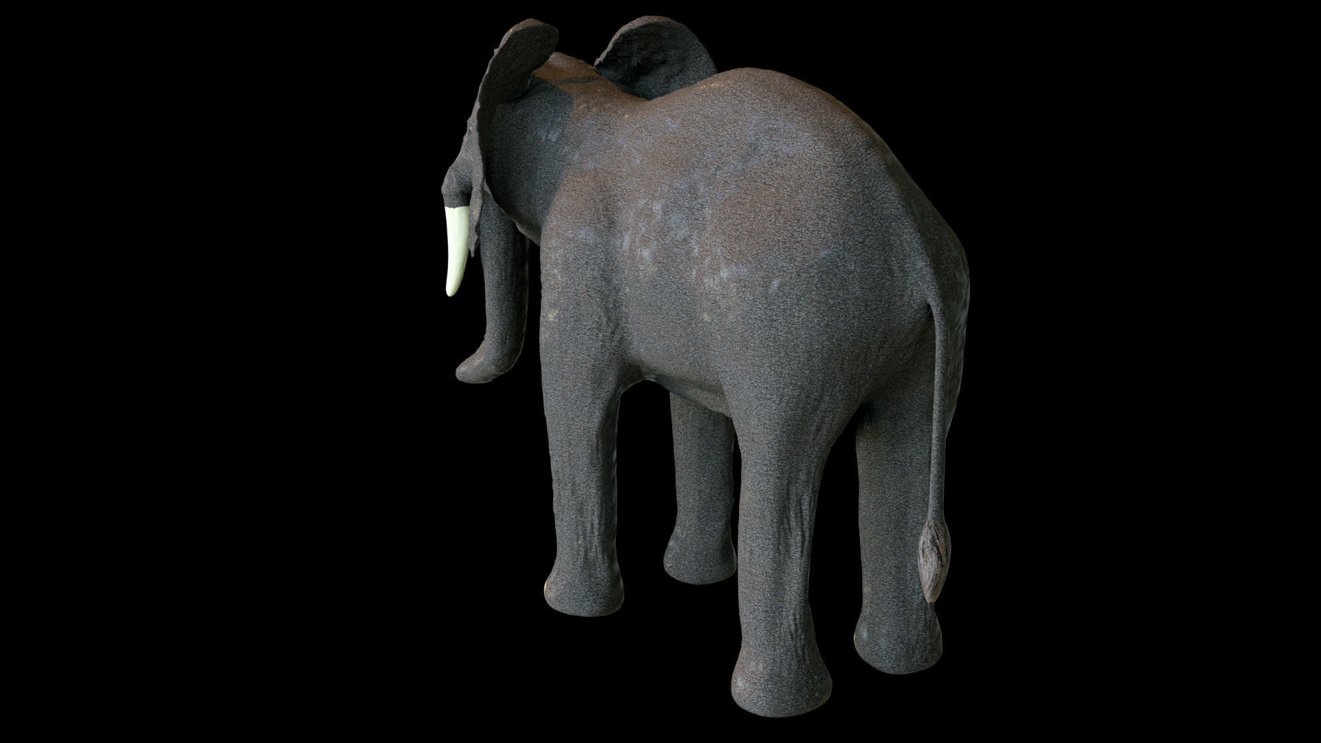  Elephant African PBR texture 3D model_4