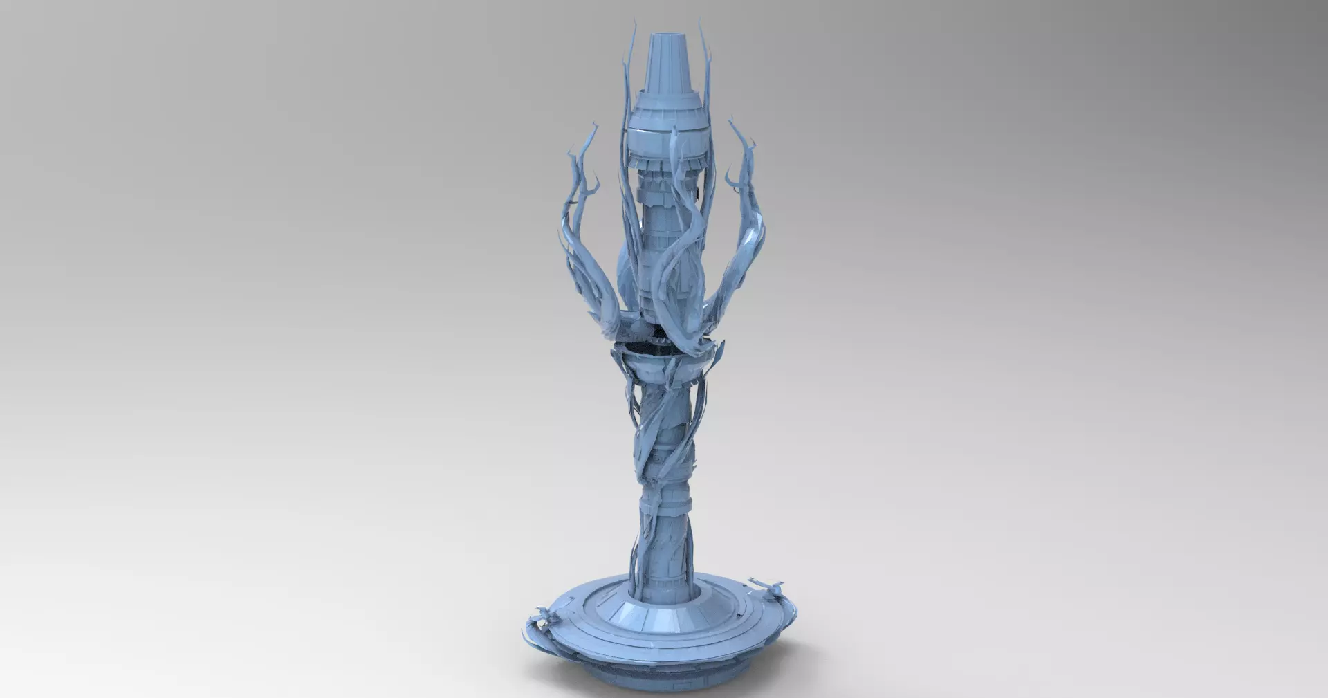 Alien Cthulhu Watchtower 2  Low-poly 3D model_0