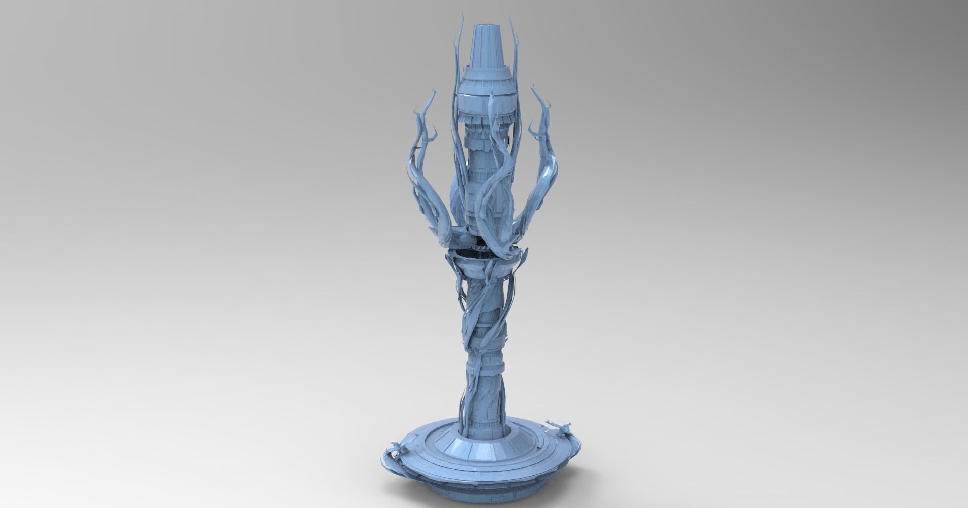 Alien Cthulhu Watchtower 2  Low-poly 3D model_1