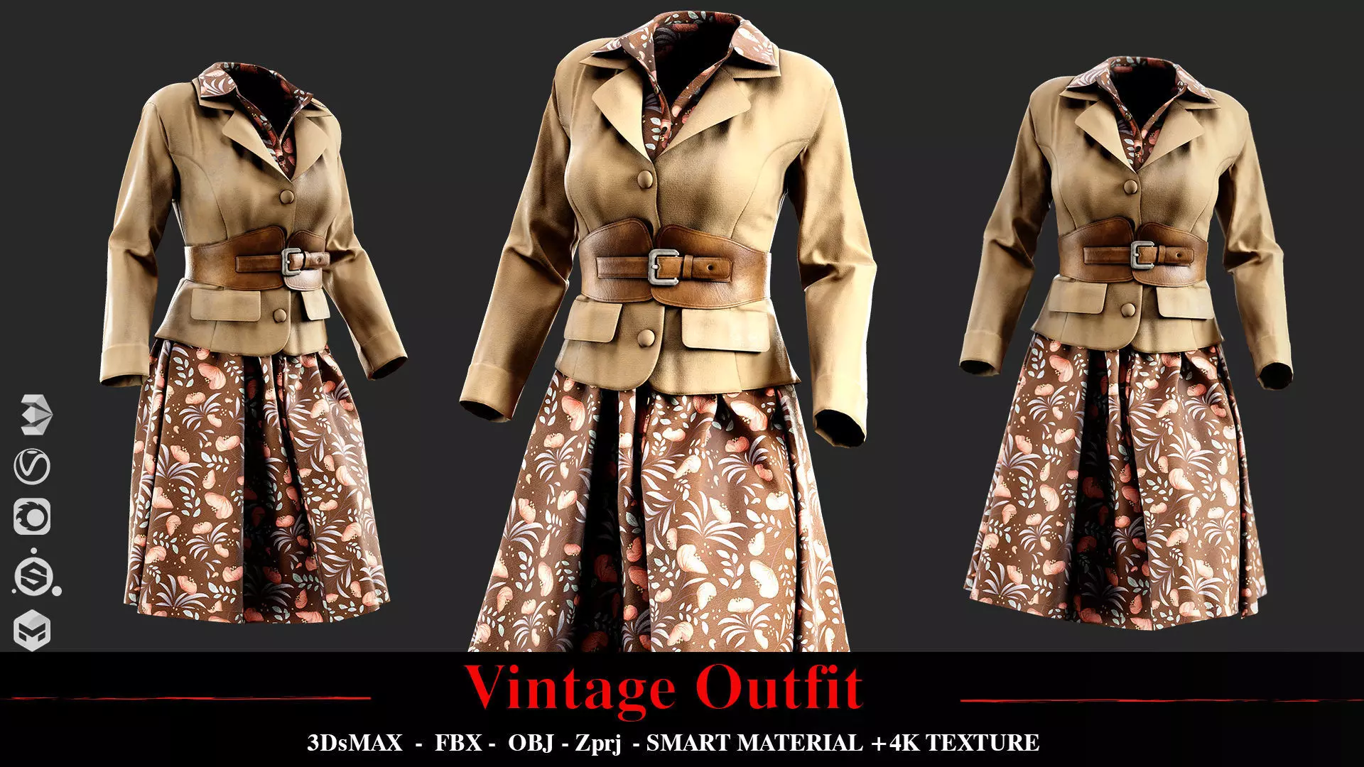 Vintage Outfit 003 3D model_0