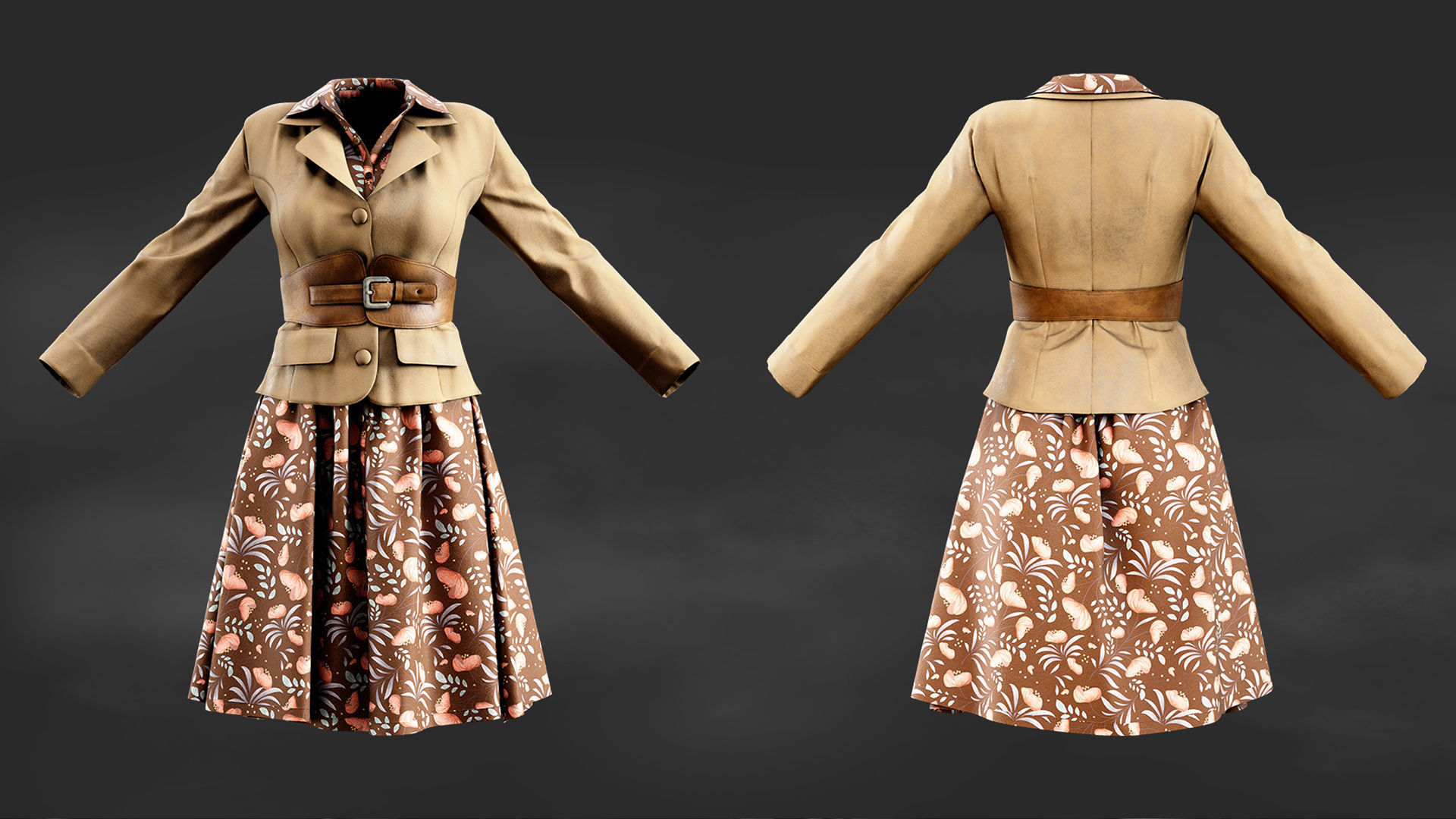 Vintage Outfit 003 3D model_1