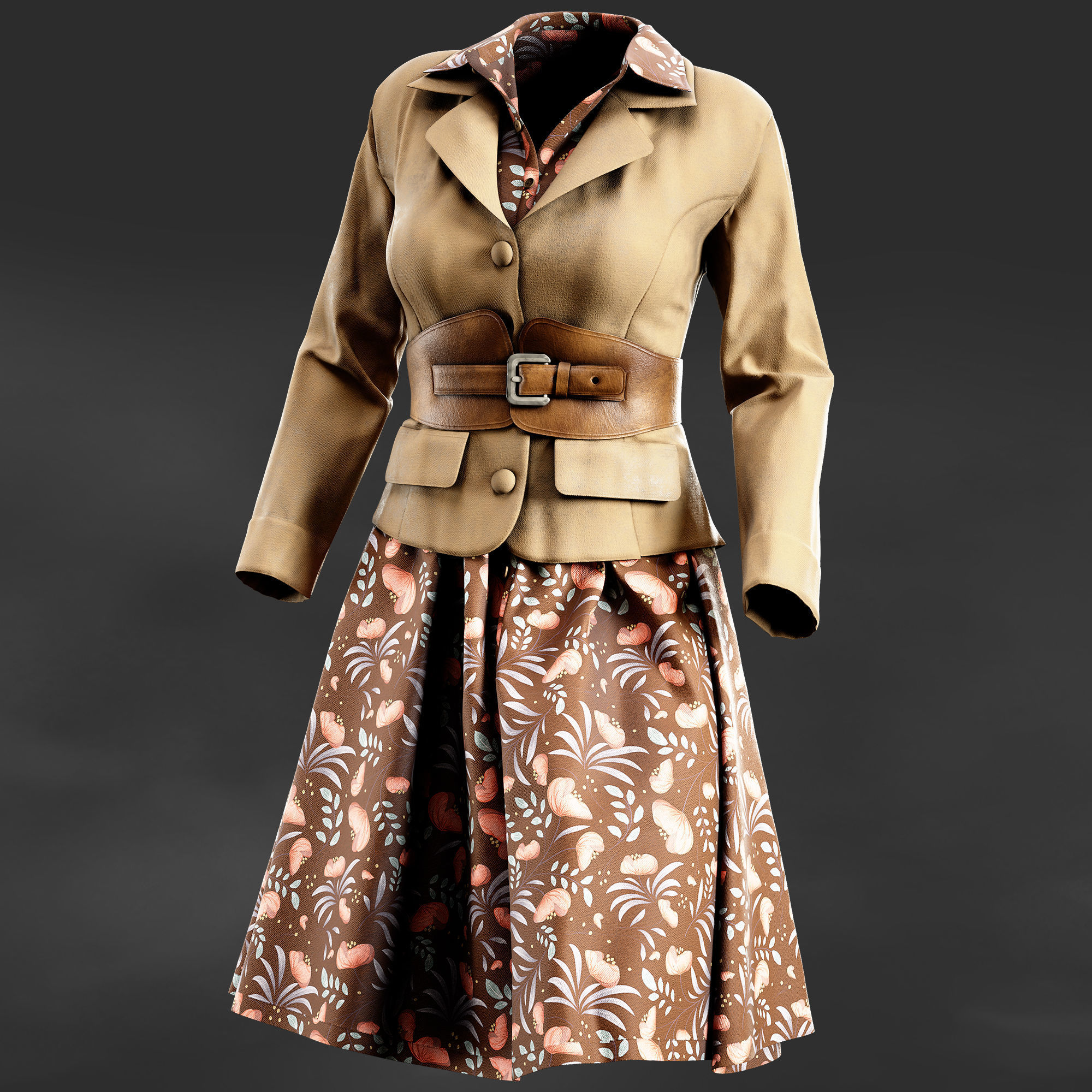 Vintage Outfit 003 3D model_4