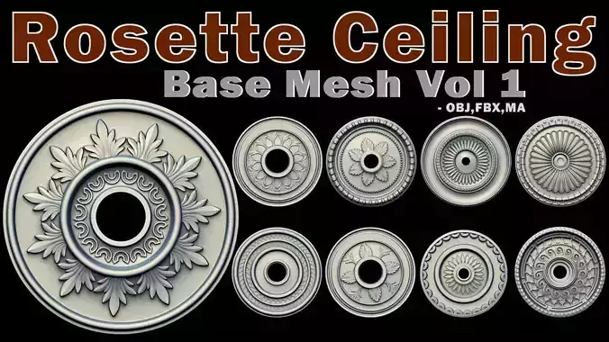 20 Rosette Ceiling Base Mesh Vol 1