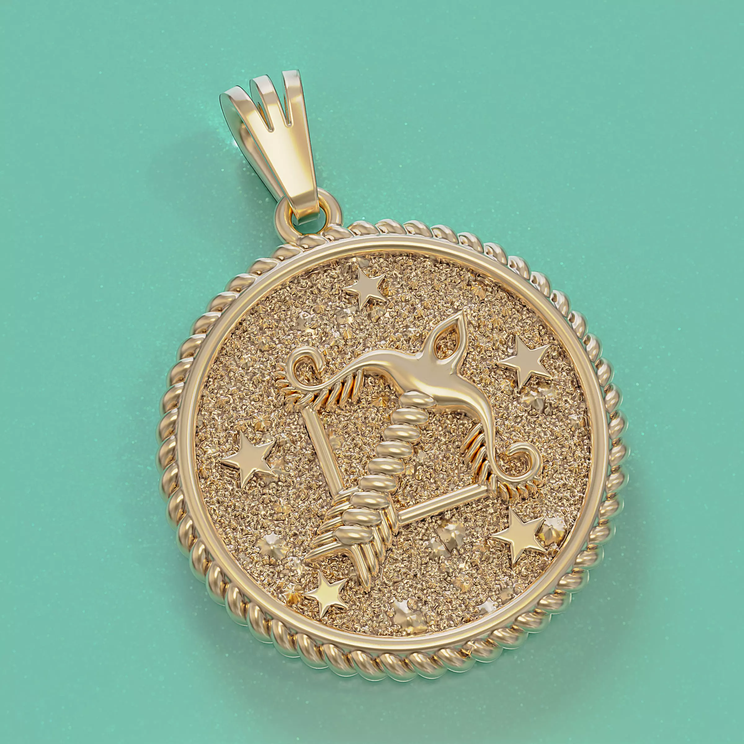 Horoscope Sagittarius pendant 3D print model_0