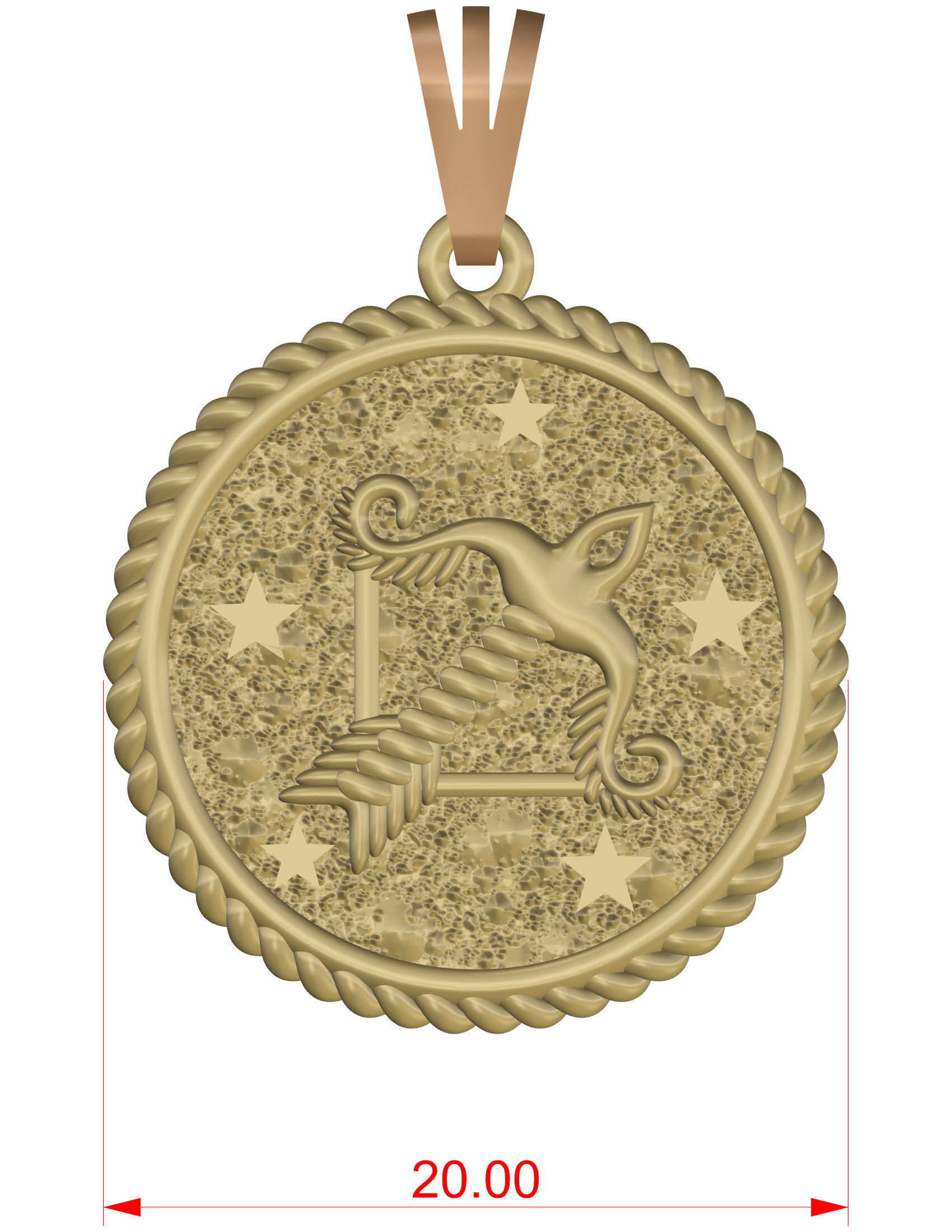 Horoscope Sagittarius pendant 3D print model_11