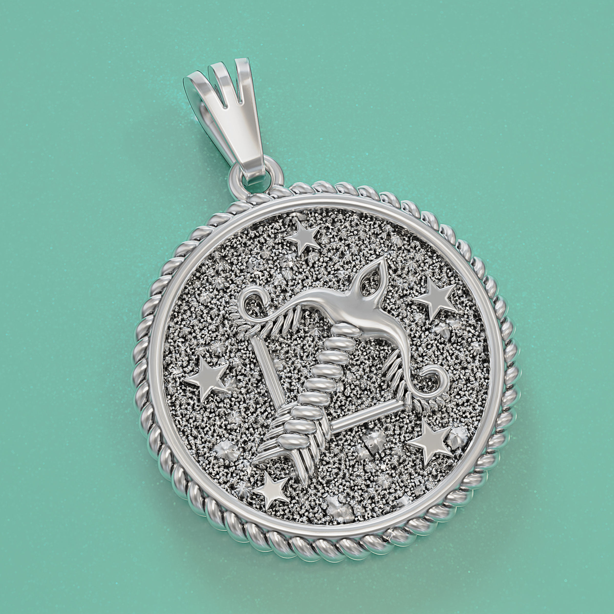 Horoscope Sagittarius pendant 3D print model_8